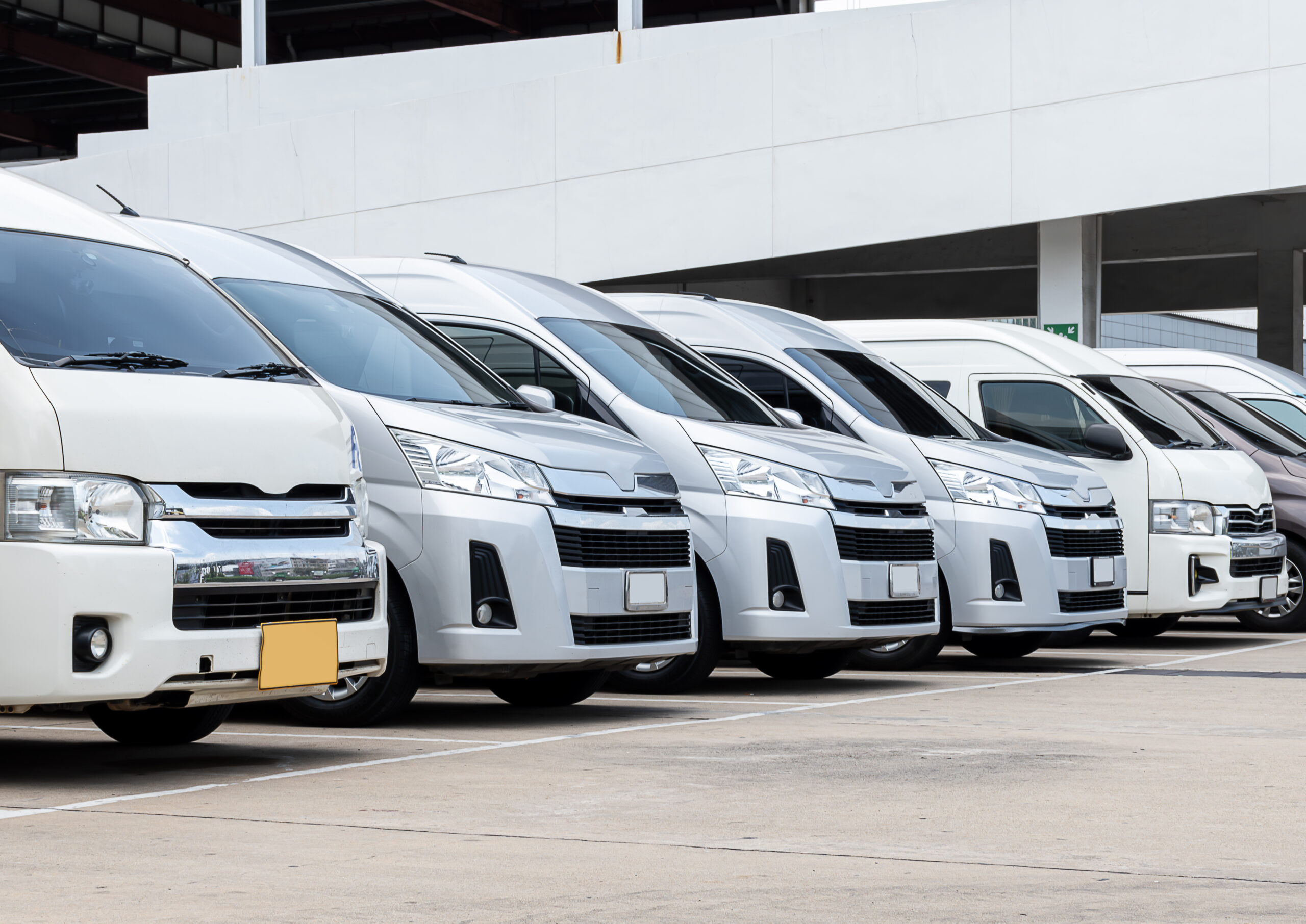 Used van parked in showroom